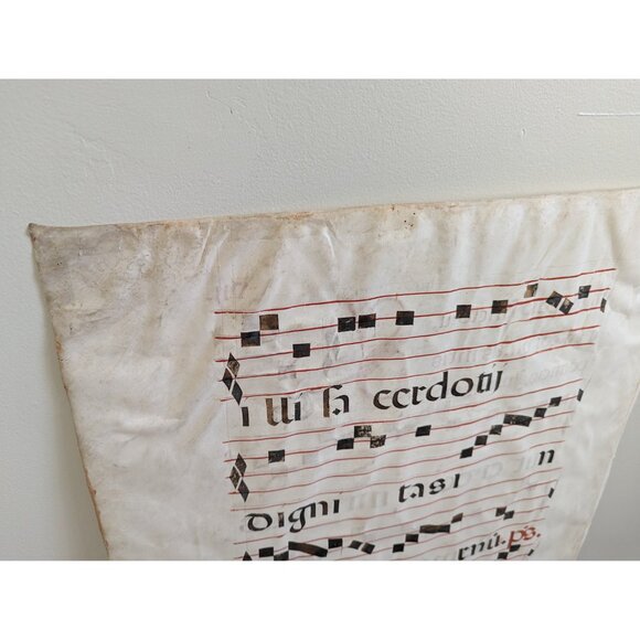Large Medieval 20 x 26" Antiphonal Religious Music Sheet, Statuit ei Dominus - Picture 7 of 10
